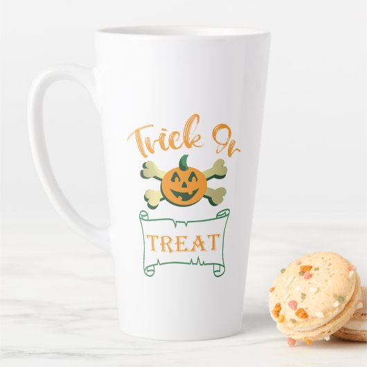 Kreuzknochen Halloween-Kürbis zu Trick oder zu Gas Milchtasse (Beispiel)