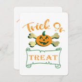 Kreuzknochen Halloween-Kürbis zu Trick oder zu Gas Mitteilungskarte (Vorne/Hinten)