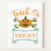 Kreuzknochen Halloween-Kürbis zu Trick oder zu Gas Planer (Rückseite)