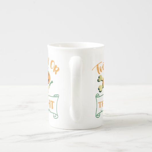 Kreuzknochen Halloween-Kürbis zu Trick oder zu Gas Porzellantasse (Rückseite)