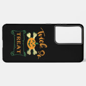 Kreuzknochen Halloween-Kürbis zu Trick oder zu Gas Samsung Galaxy Hülle (Linke Seite)