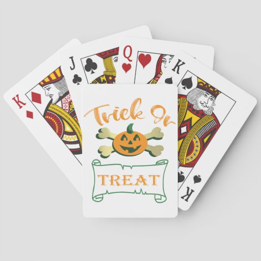 Kreuzknochen Halloween-Kürbis zu Trick oder zu Gas Spielkarten (Rückseite)