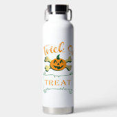 Kreuzknochen Halloween-Kürbis zu Trick oder zu Gas Trinkflasche (Vorderseite)
