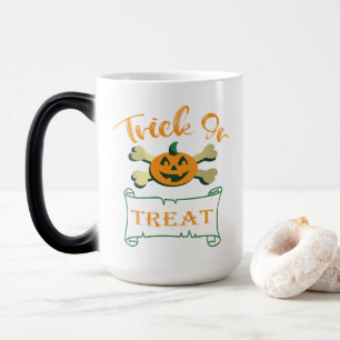 Kreuzknochen Halloween-Kürbis zu Trick oder zu Gas Verwandlungstasse