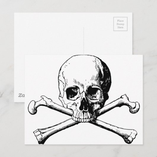 Kreuzknochen Postkarte (Vorne/Hinten)