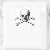 Kreuzknochen Rechteckiger Aufkleber (Tasche)
