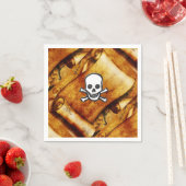 Kreuzknochen Schätze Seekarte Serviette (Beispiel)