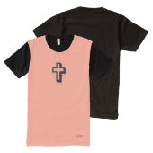 Kreuzkreuz Korallenrosa T-Shirt Mit Bedruckbarer Vorderseite (Vorder- und Rückseite)