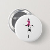 Kreuzkriegsüberlebung rosa Ribbon Brustkrebs Button (Vorne & Hinten)