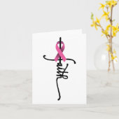 Kreuzkriegsüberlebung rosa Ribbon Brustkrebs Karte (Gelbe Blume)