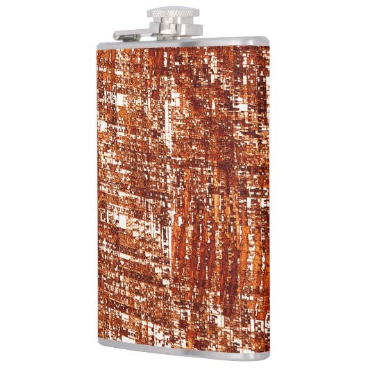 Kreuzlinien und rustikale Quadratzkerbe Flachmann (Links)