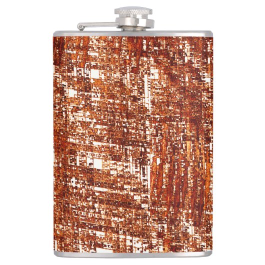 Kreuzlinien und rustikale Quadratzkerbe Flachmann (Vorderseite)