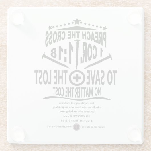 Kreuzmeldung Glasuntersetzer (Rückseite)