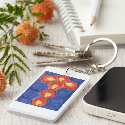 Kreuzmotiv Rechteckiger Schlüsselanhänger (Vorderseite rechts)