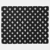 Kreuzmuster - Schwarz Fleecedecke (Vorderseite (Horizontal))