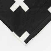 Kreuzmuster - Schwarz Fleecedecke (Ecke)
