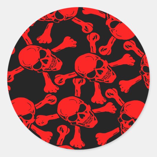 KREUZPATTER FÜR GOTHISCHE SKULLS RUNDER AUFKLEBER (Vorderseite)