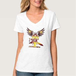 Kreuzritter-Frauen V-Ausschnitt T-Shirt