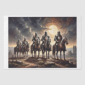 Kreuzritter marschieren auf Pferd Seidenpapier (Vorderseite)