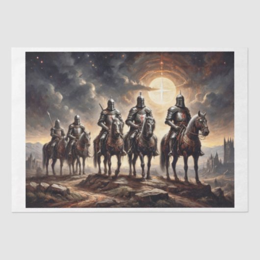 Kreuzritter marschieren auf Pferd Seidenpapier (Vorderseite)