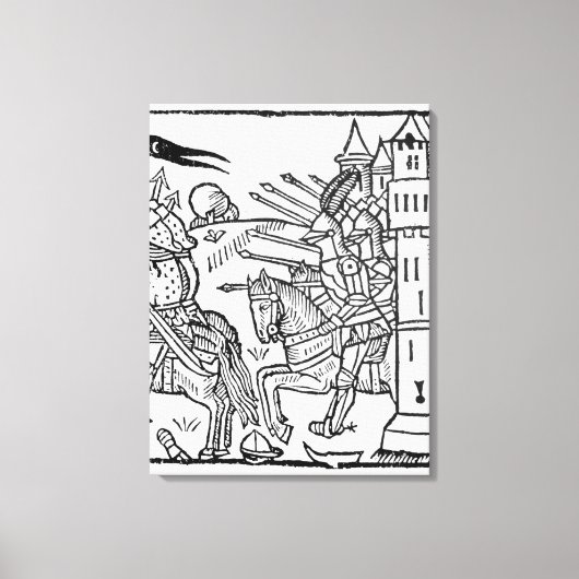 Kreuzritter reiten hinaus in den Kampf Leinwanddruck (Vorderseite)