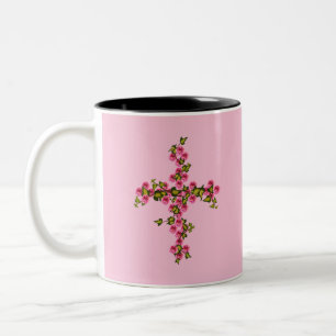 Kreuzrosen und Efeu Zweifarbige Tasse