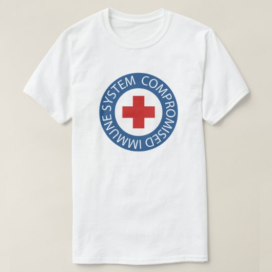 Kreuzrotes blaues beeinträchtigtes Immunsystem T-Shirt (Design vorne)