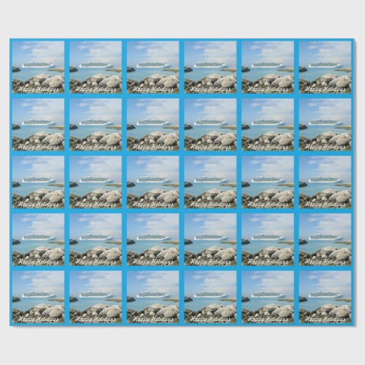 Kreuzschiff an CocoCay Gewohnheit Geschenkpapier (Flach)