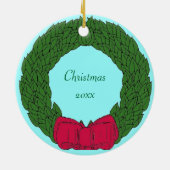 Kreuzschiff-datierte Weihnachtsverzierung Keramikornament (Hinten)