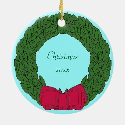 Kreuzschiff-datierte Weihnachtsverzierung Keramikornament (Hinten)