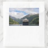 Kreuzschiff in Geirangerfjord-Aufkleber Rechteckiger Aufkleber (Tasche)