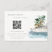 Kreuzschiff Palm Seascape Hochzeit QR Code UAWG Begleitkarte (Vorderseite)