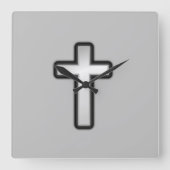 Kreuzschlitzhalterung Quadratische Wanduhr (Vorderseite)