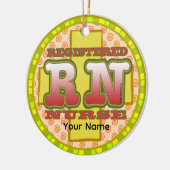 Kreuzschrift RN Nurse Keramik Ornament (Links)