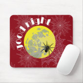 Kreuzspinne im Netz bei Vollmond Mousepad (Mit Mouse)