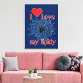 Kreuzspinne im Netz Leinwand (Insitu (Wohnzimmer))