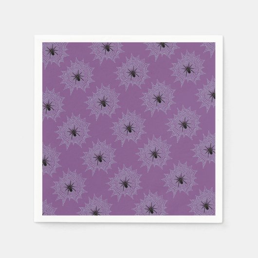 Kreuzspinne im Netz mit Tautropfen wie Perlen Serviette (Vorderseite)