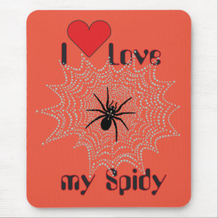 Kreuzspinne im Netz Mousepad