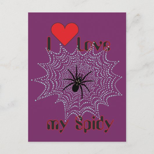 Kreuzspinne im Netz Postkarte (Vorderseite)