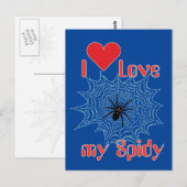 Kreuzspinne im Netz Postkarte (Vorne/Hinten)