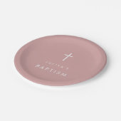 Kreuzstaubige Taufe Pappteller (Schrägansicht)