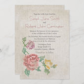 Kreuzstich-antike Hochzeits-Einladung Einladung (Vorne/Hinten)