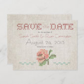 Kreuzstich AntiquitätenWedding Sichern Sie die Dat Save The Date (Vorne/Hinten)