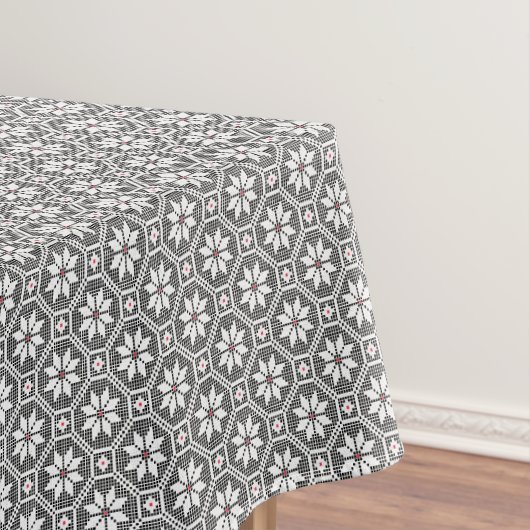 Kreuzstich auf schwarzem Hintergrund CUSTOMIZE Tischdecke (Beispiel)