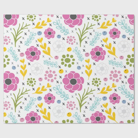 Kreuzstich-Blume Geschenkpapier (Flach)