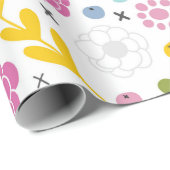 Kreuzstich-Blume Geschenkpapier (Rolleneckpunkt)