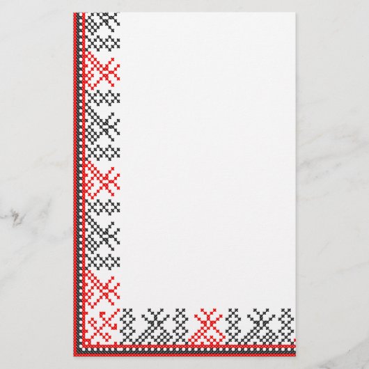 Kreuzstich Briefpapier (Vorderseite)