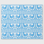 Kreuzstich-Design des Blue Rooster Geschenkpapier (Flach)