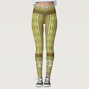 Kreuzstich einer Vase mit Blume Leggings