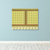 Kreuzstich einer Vase mit Blume Leinwanddruck (Insitu (Holzboden))